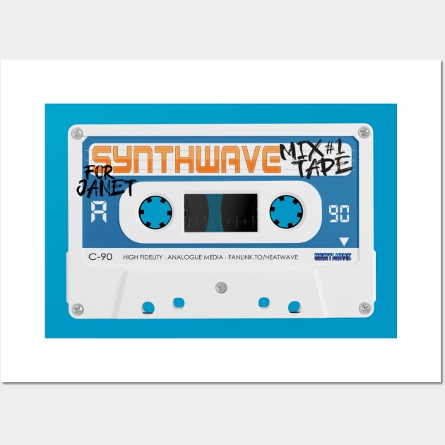 SYNTHWAVE MIXTAPE #1 (JANET) Wall Art by RickTurner